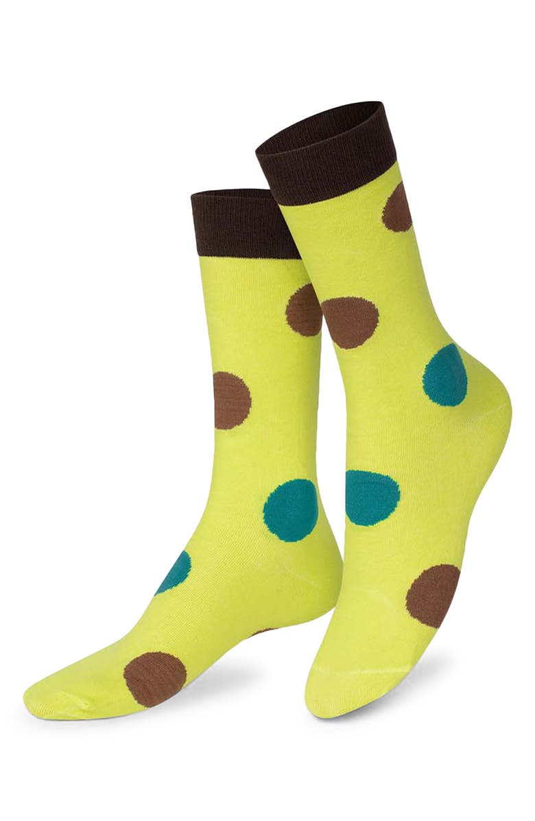 doiy Ripe Avocado 3D Crew Socks, Main, color, Avocado Multicolor