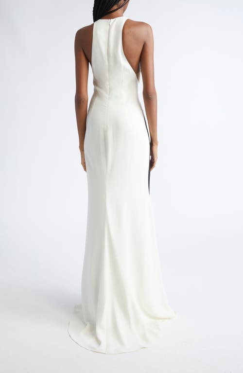 Stella Mccartney Colour-block Stretch-crepe Gown In Black