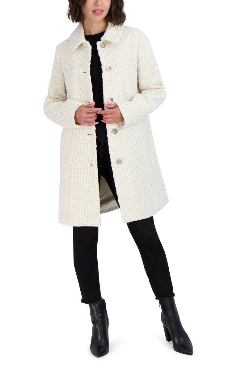Laundry by Shelli Segal Chunky Knit Coat, Alternate, color, Cream
