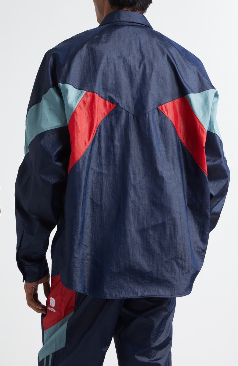 Martine Rose Shirt Track Jacket, Alternate, color, Blue Navy