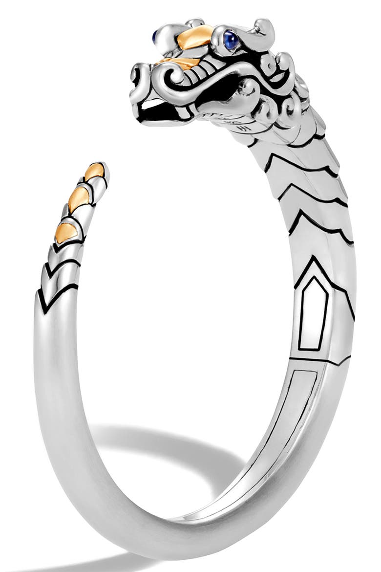 Legends Naga Small Kick Cuff, Alternate, color, SILVER/ BLACK/ BLUE SAPPHIRE