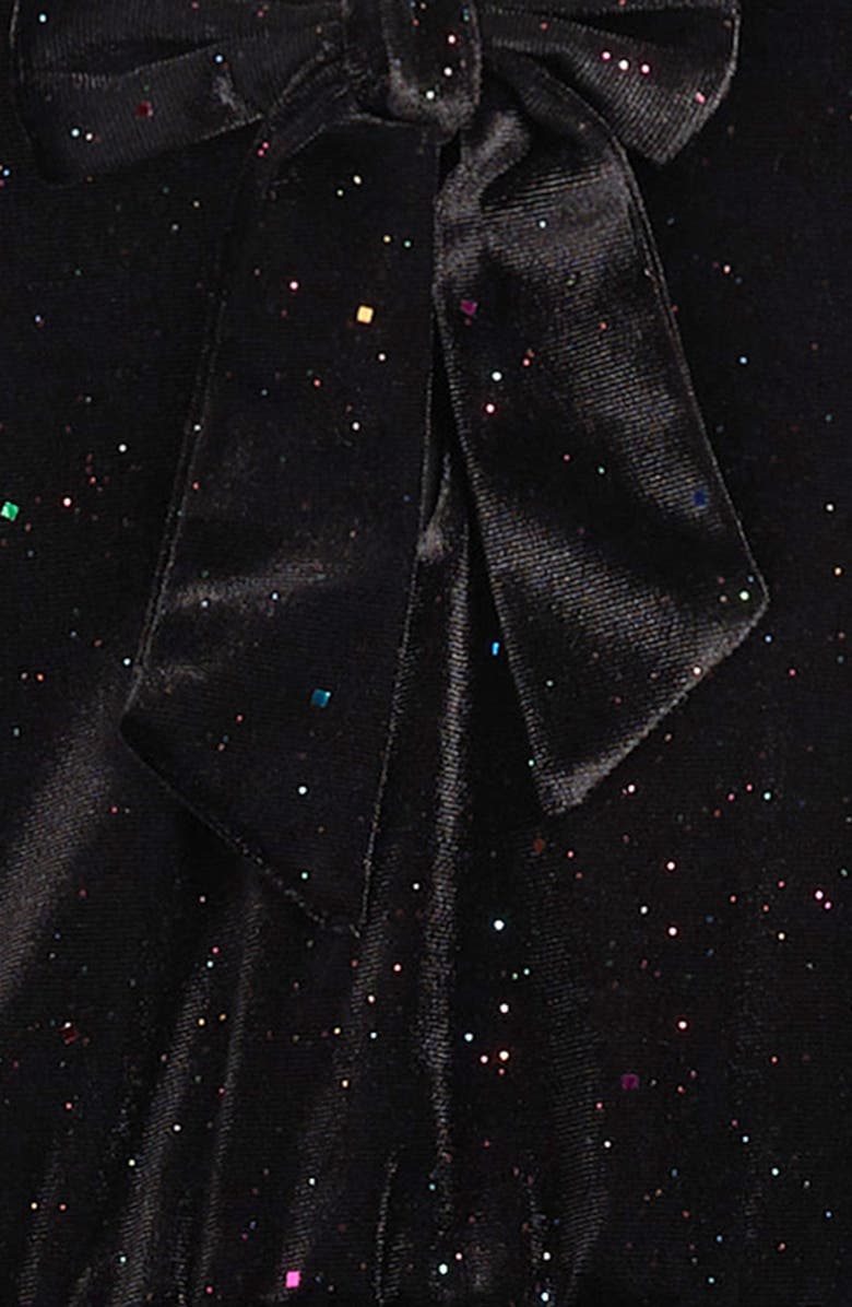 Zunie Kids' Sparkle Velour Jumpsuit, Alternate, color, Blackmulti