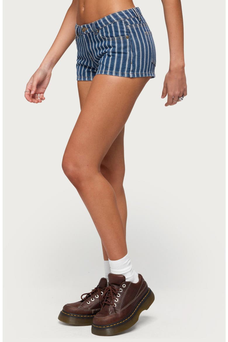 Odie Stripe Denim Shorts, Alternate, color, BLUE