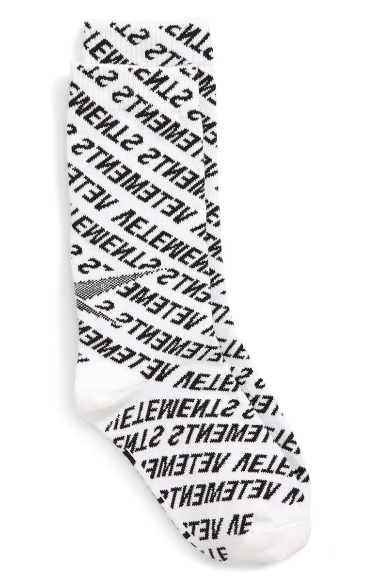 VETEMENTS Monogram Socks, Main, color, 
