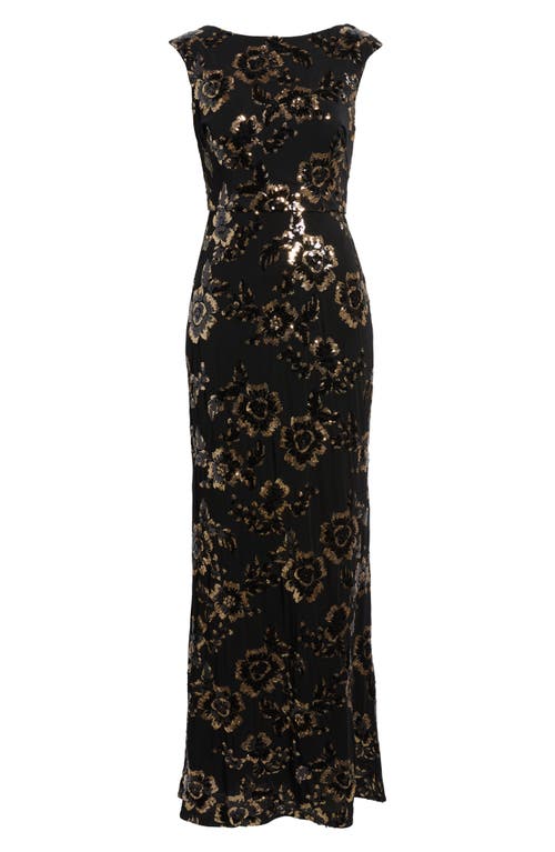 Eliza J Sequin Cap Sleeve Mermaid Gown In Multi