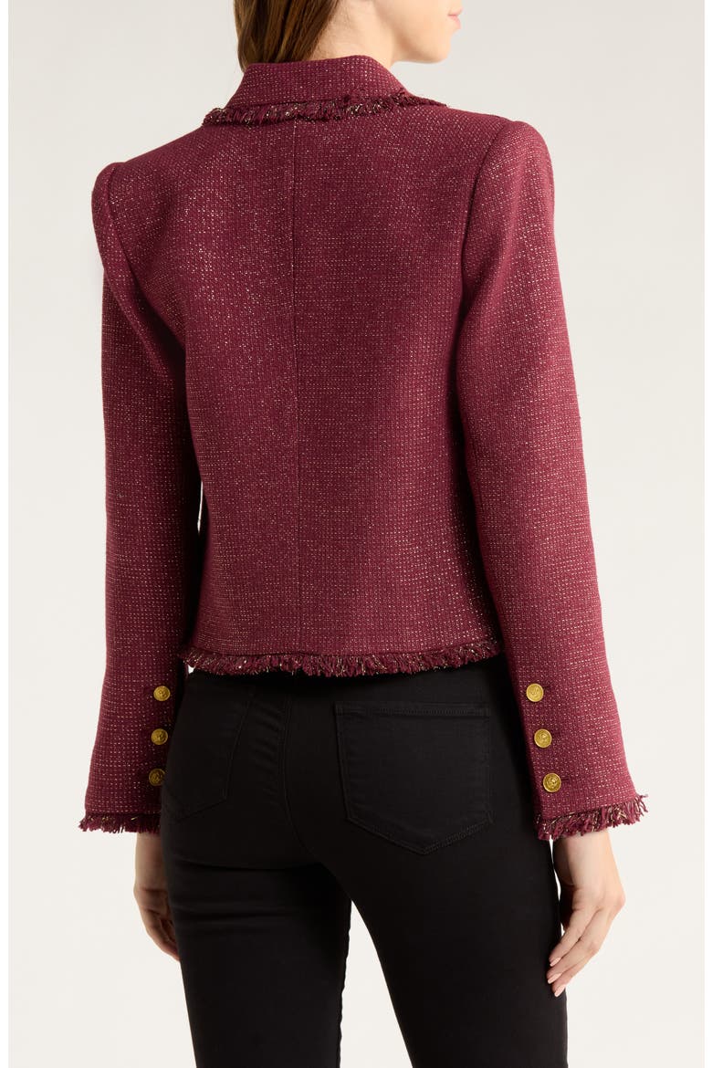 Sylvia Metallic Blazer, Alternate, color, MALBEC/ GOLD