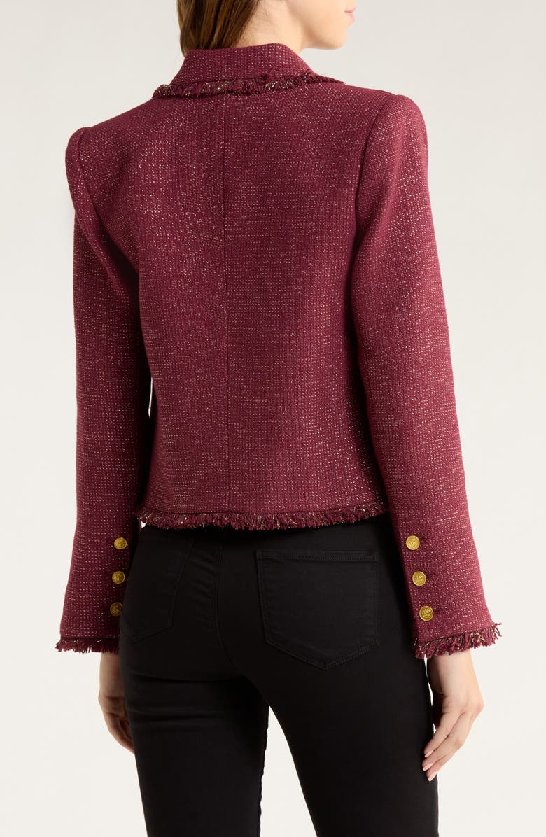 L'AGENCE Sylvia Metallic Blazer, Alternate, color, Malbec/ Gold
