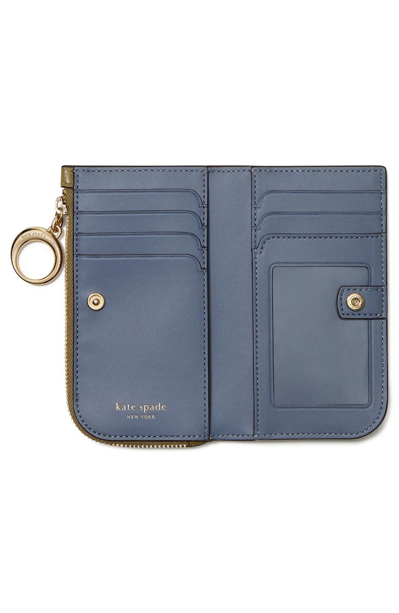 Kate Spade New York halo glazed leather small wallet, Alternate, color, Dried Thyme