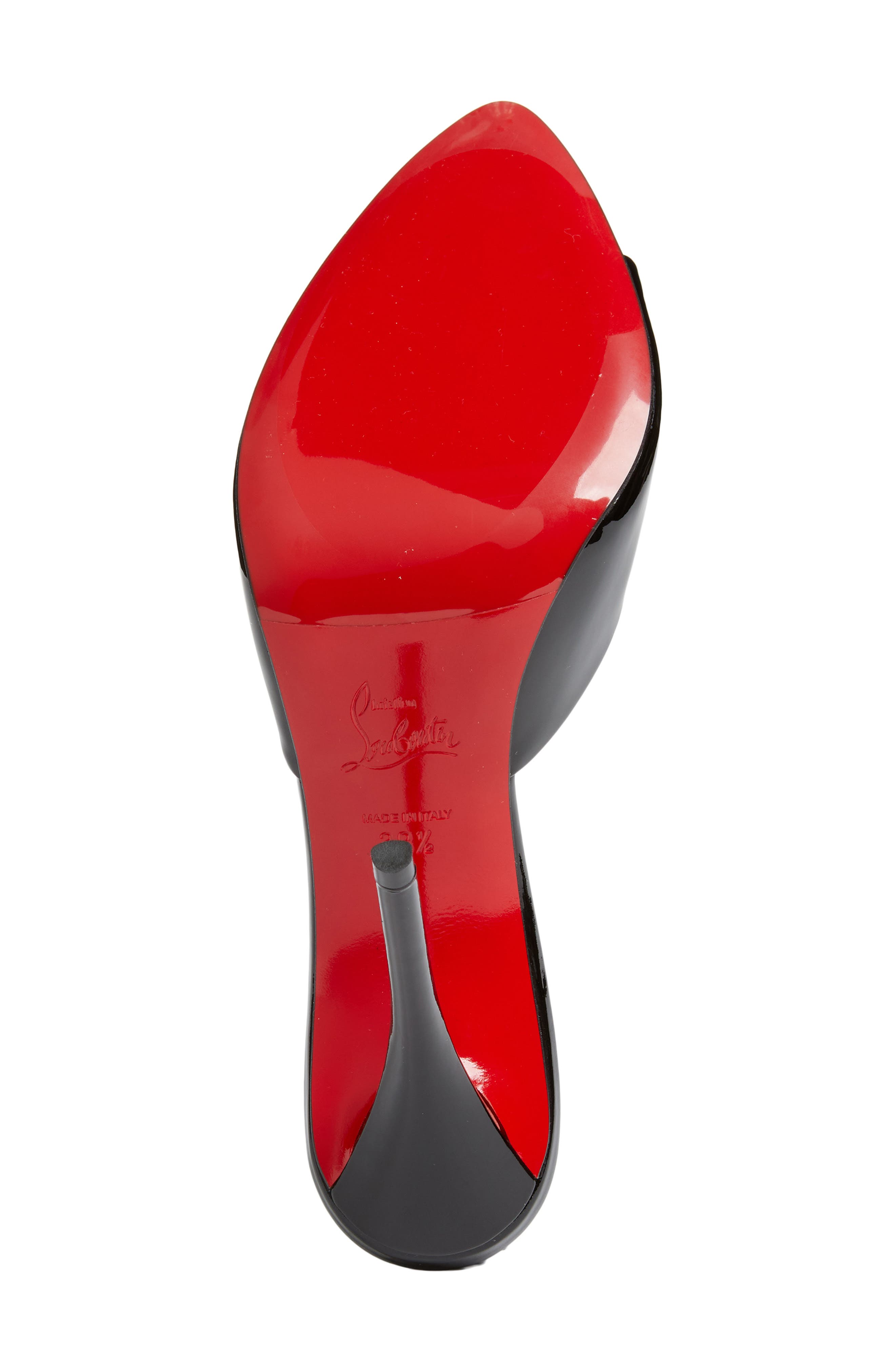 Christian Louboutin Miss Z Pointed Toe Sandal, Alternate, color, Black/ Black