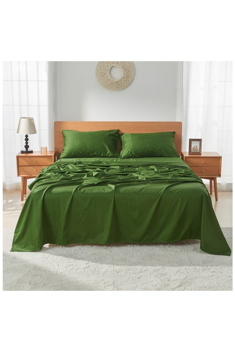 400 Thread LuxeSoft Organic Cotton Sateen Sheet Set, Alternate, color, FOREST