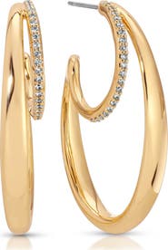 Ettika Concentric Rings Pavé Hoop Earrings