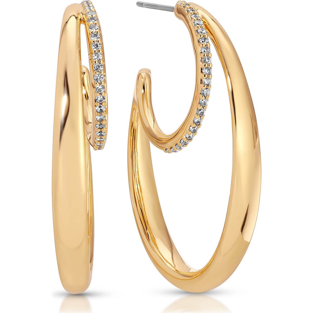 Ettika Concentric Rings Pavé Hoop Earrings In Gold