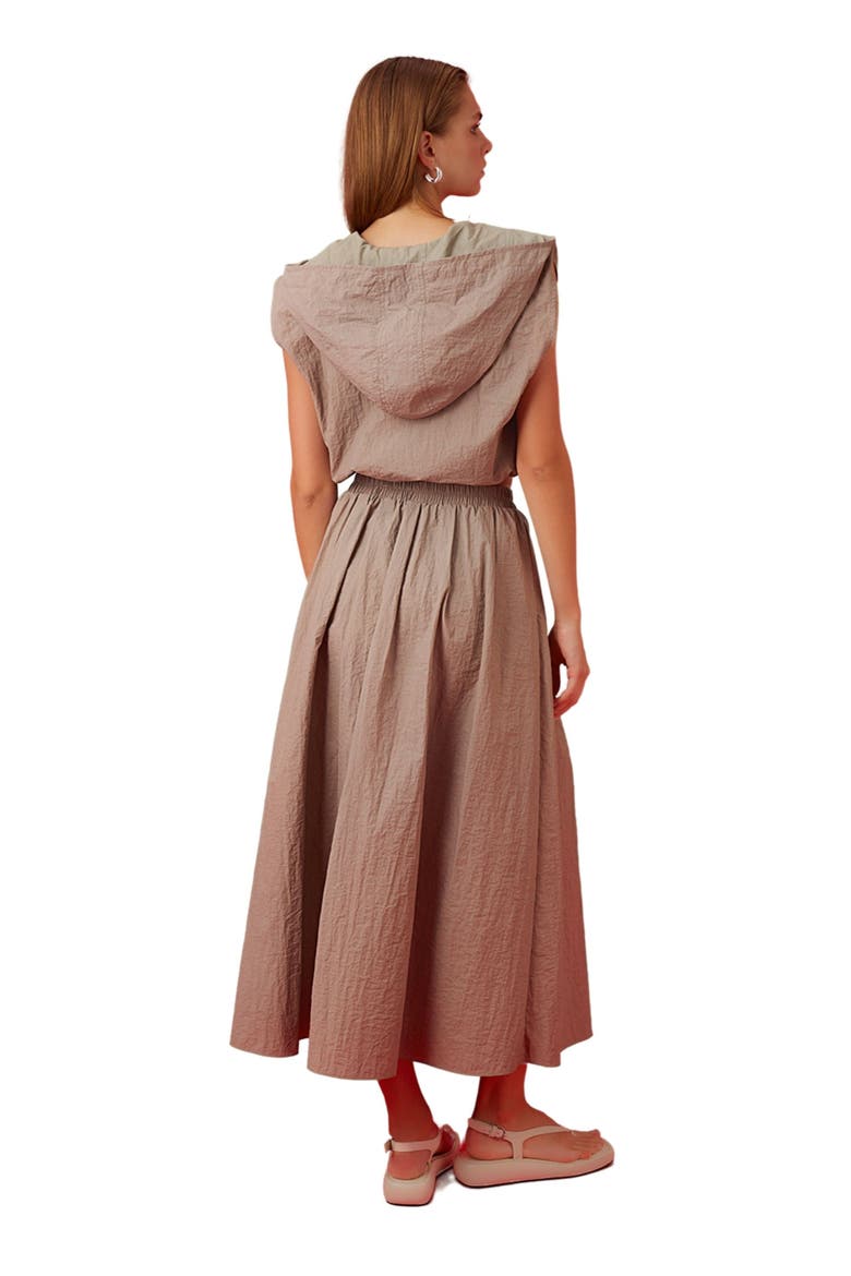 Ruffled Hooded Vest, Alternate, color, Dark Beige