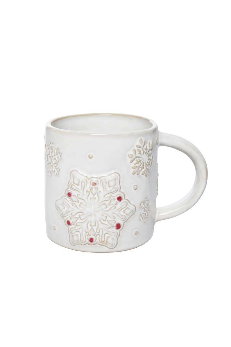 Scandi Snowflake Mug, Main, color, White