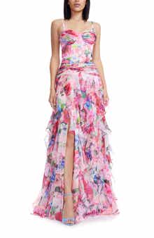 Dress the Population Lux Ruffle Evening Gown
