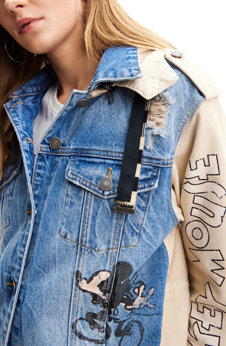 Desigual Mickey Mouse Parka Jacket, Alternate, color,