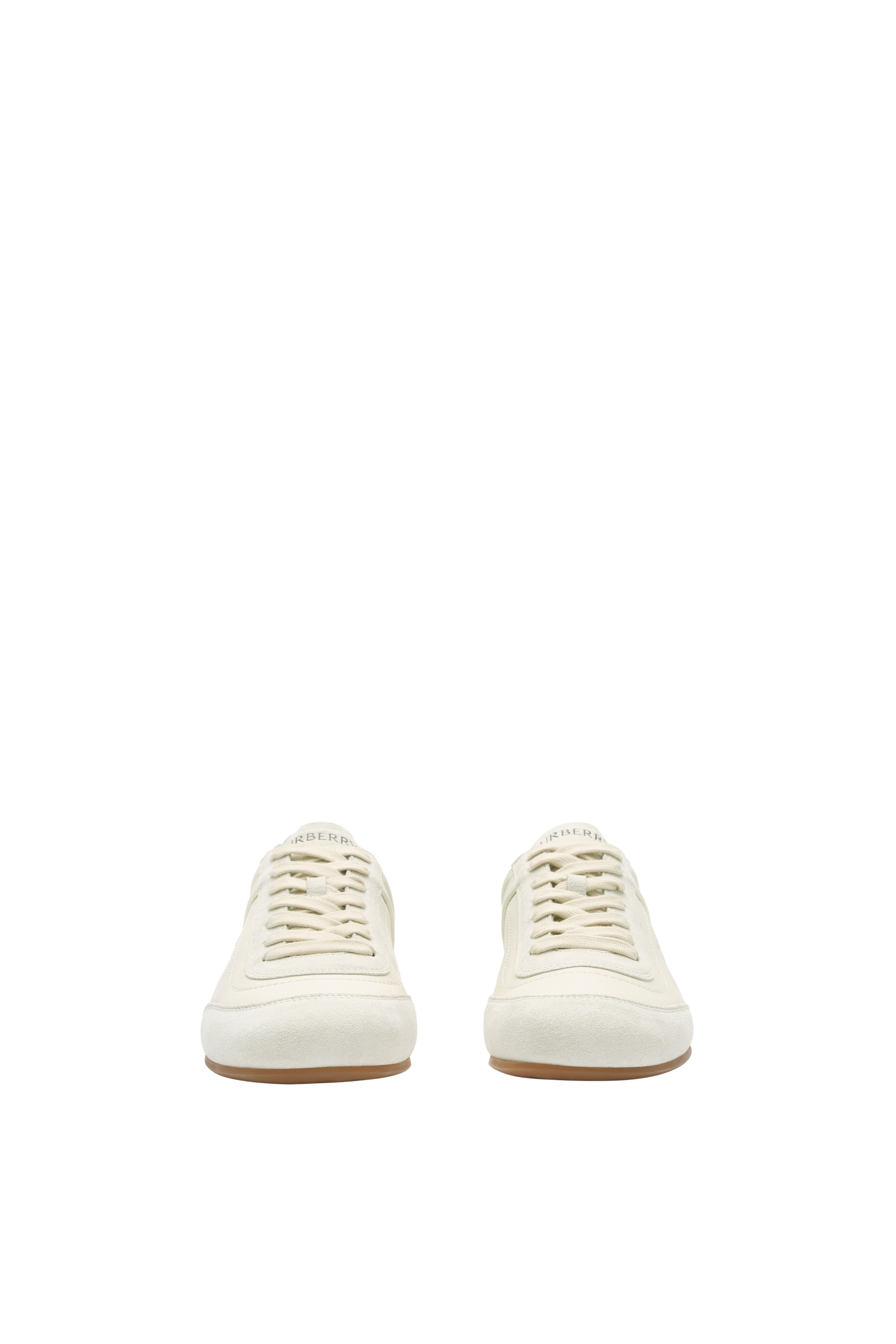 Burberry Leather Knight Runner Sneakers, Alternate, color, Dove Beige