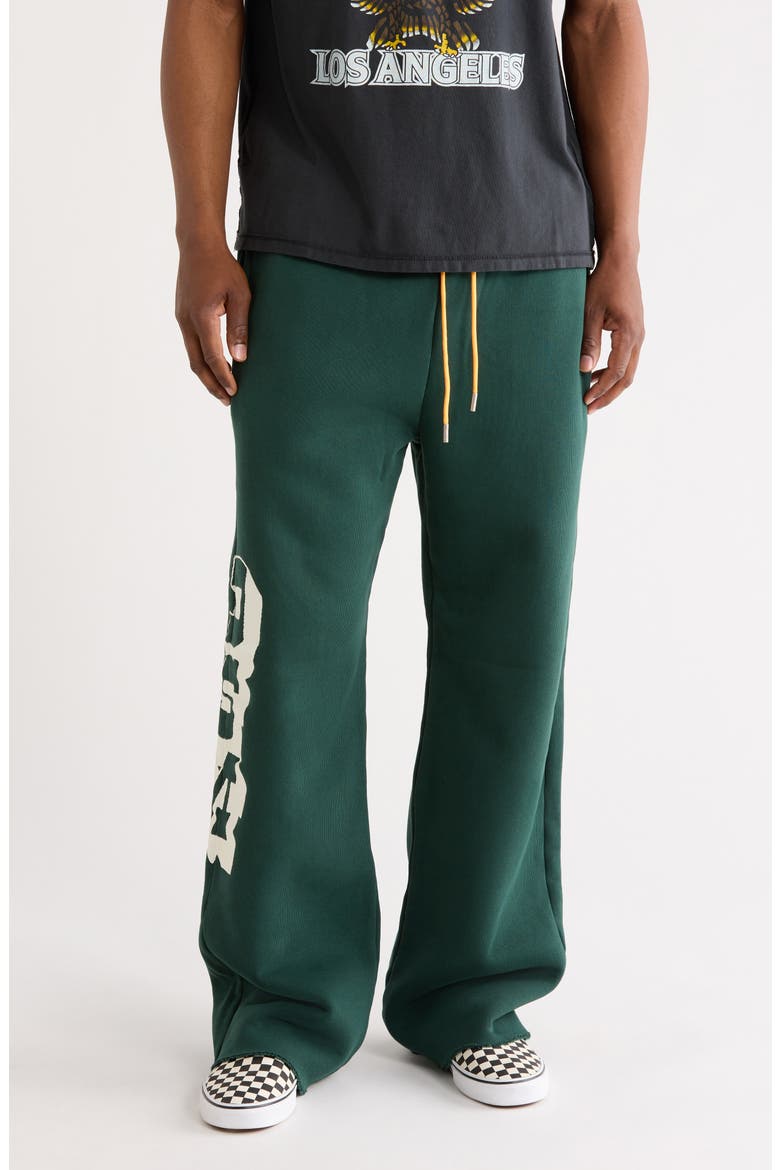 Star Drawstring Sweatpants, Main, color, PINE