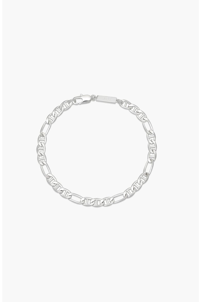 Figaro Bracelet in Silver, Main, color, Silver