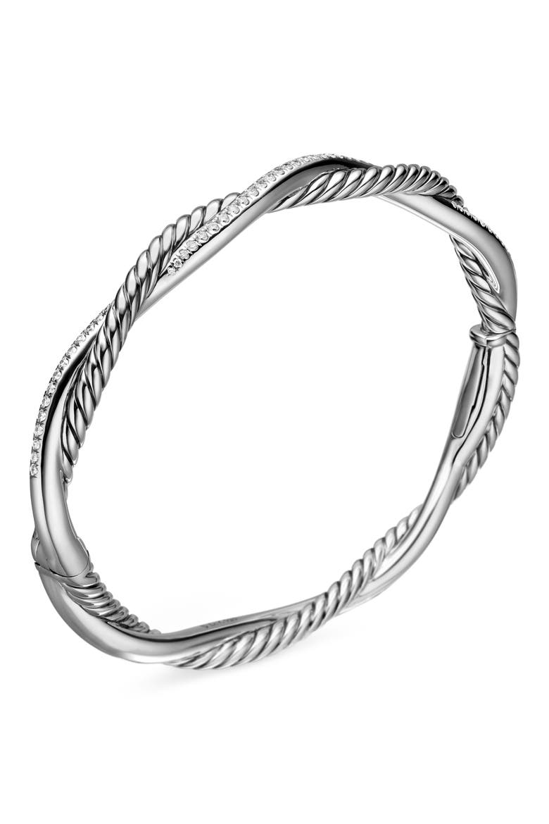 Petite Infinity Bracelet with Pavé Diamonds, Alternate, color, DIAMOND/ SILVER