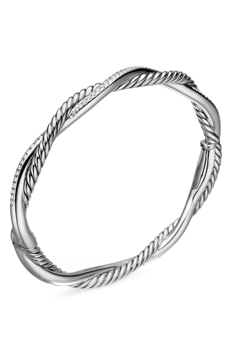 David Yurman Petite Infinity Bracelet with Pavé Diamonds, Alternate, color, Diamond/ Silver