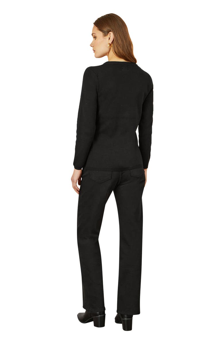 Yumi Chic Peplum Button Up Cardigan, Alternate, color, Black