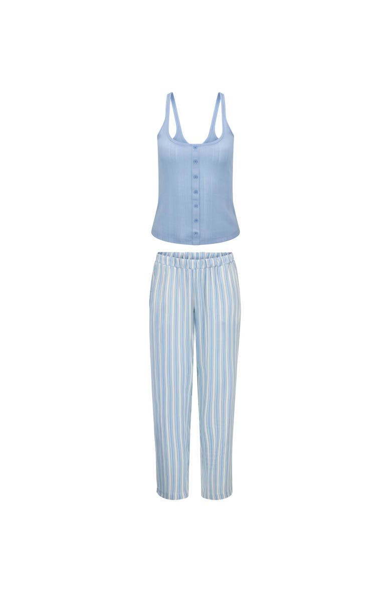 Adore Me Lindsay Pajama Tank Top And Pants Set, Alternate, color, Stripe Blue