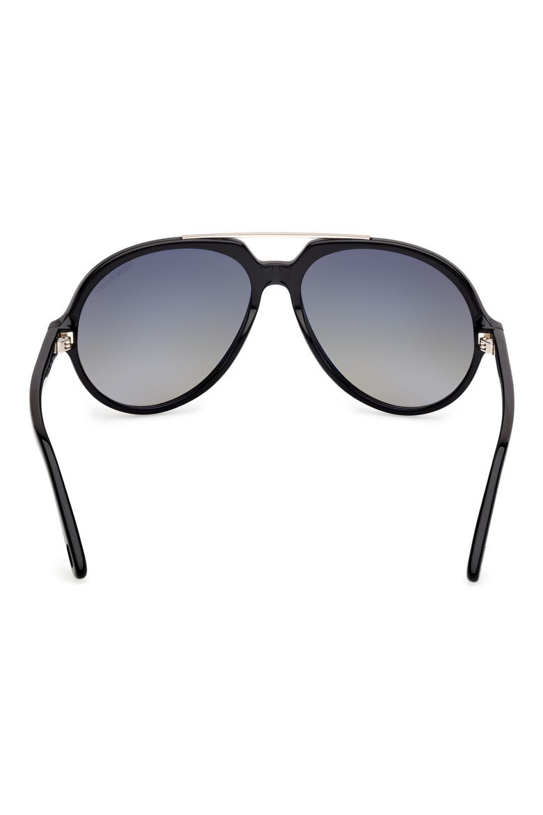 59mm Pilot Sunglasses, Alternate, color, SHINY BLACK / GRADIENT SMOKE