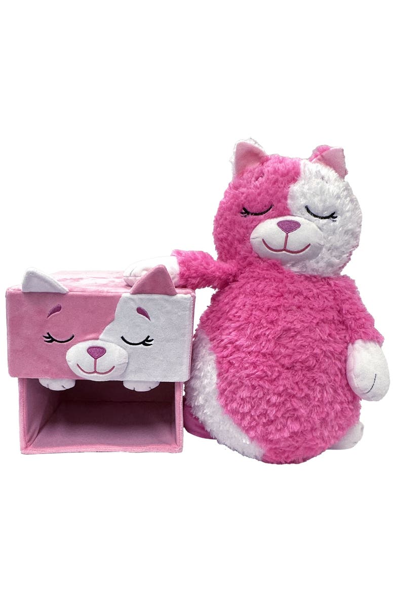 Happy Nappers Adorable Storables Cat Pink & White 8 Inches Ages 1+, Alternate, color, Multicolored