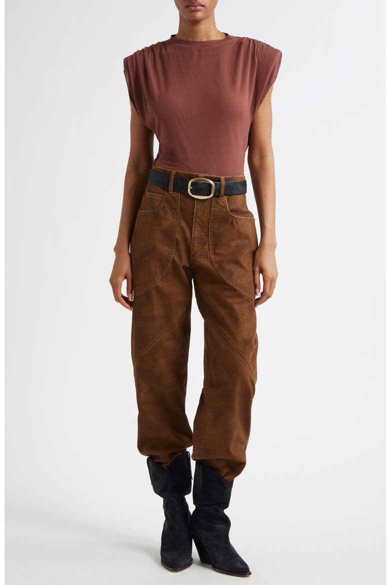 Devani Extended Shoulder Knit Top, Alternate, color, BURNT HENNA