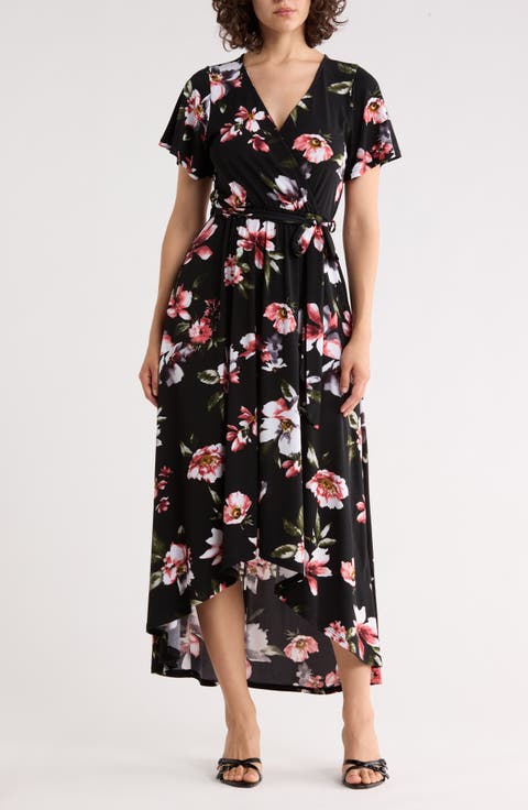 Flutter Sleeve High-Low Dress