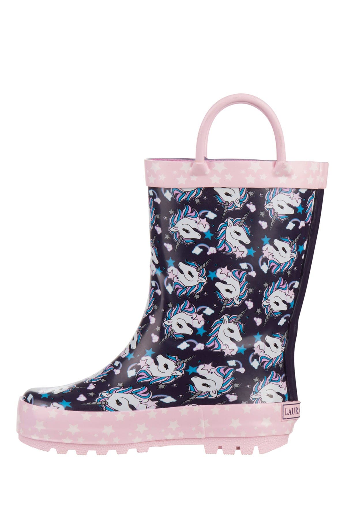 Laura Ashley Unicorn Print Rain Boot, Alternate, color, 
