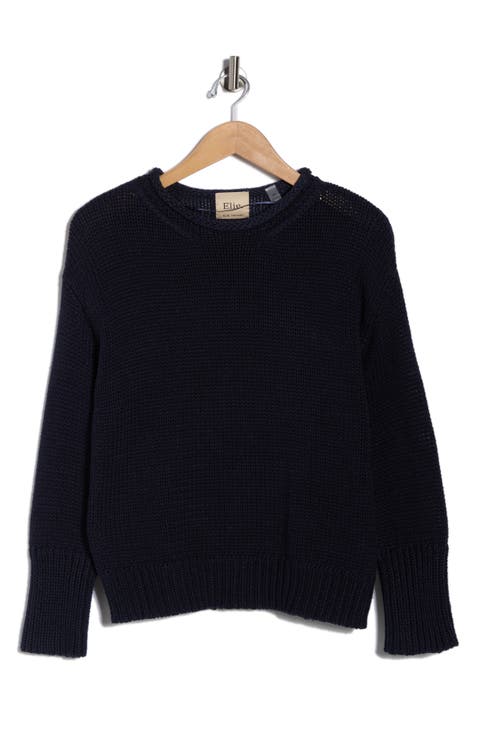 Rolled Neck Cotton Sweater