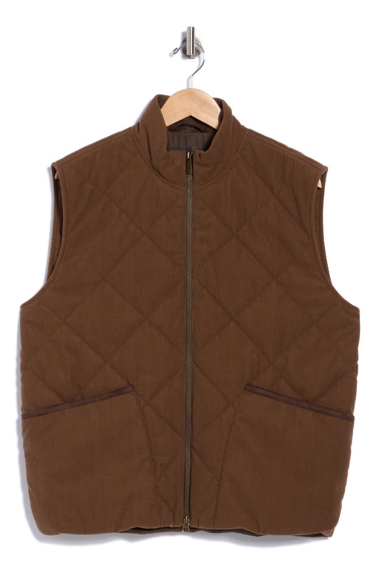 Quilted Corduroy Vest, Alternate, color, ESPRESSO