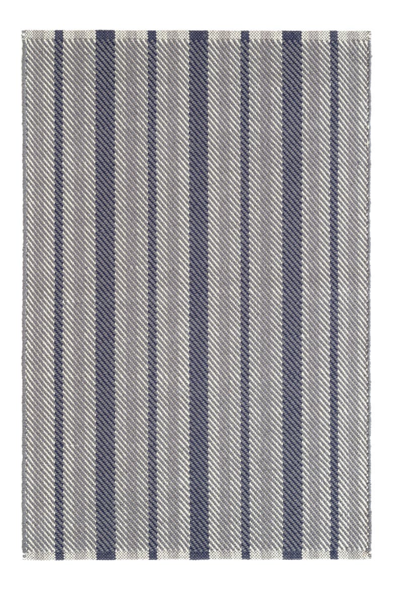Herringbone Stripe Woven Rug, Main, color, NAVY