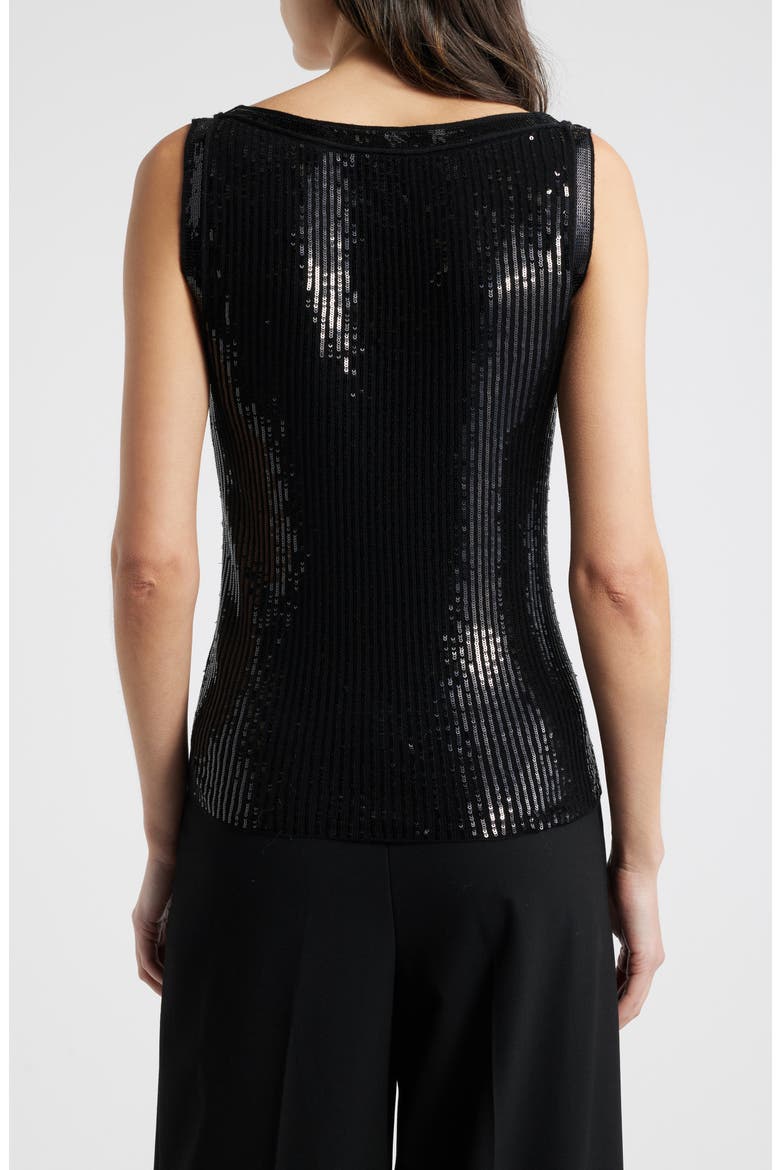 Isla Sequin Wool Tank Sweater, Alternate, color, BLACK