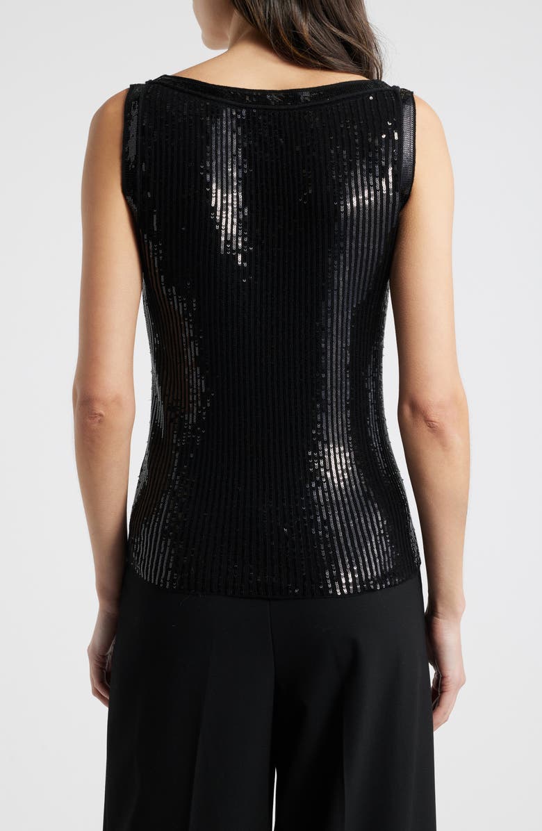 KOBI HALPERIN Isla Sequin Wool Tank Sweater, Alternate, color, Black
