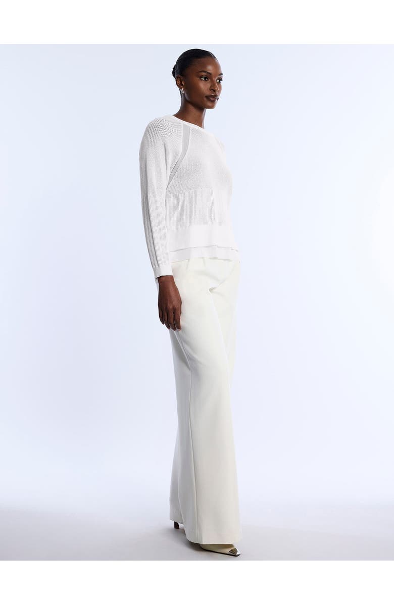 BCBGMAXAZRIA Pointelle Knit Sweater, Alternate, color, Chalk