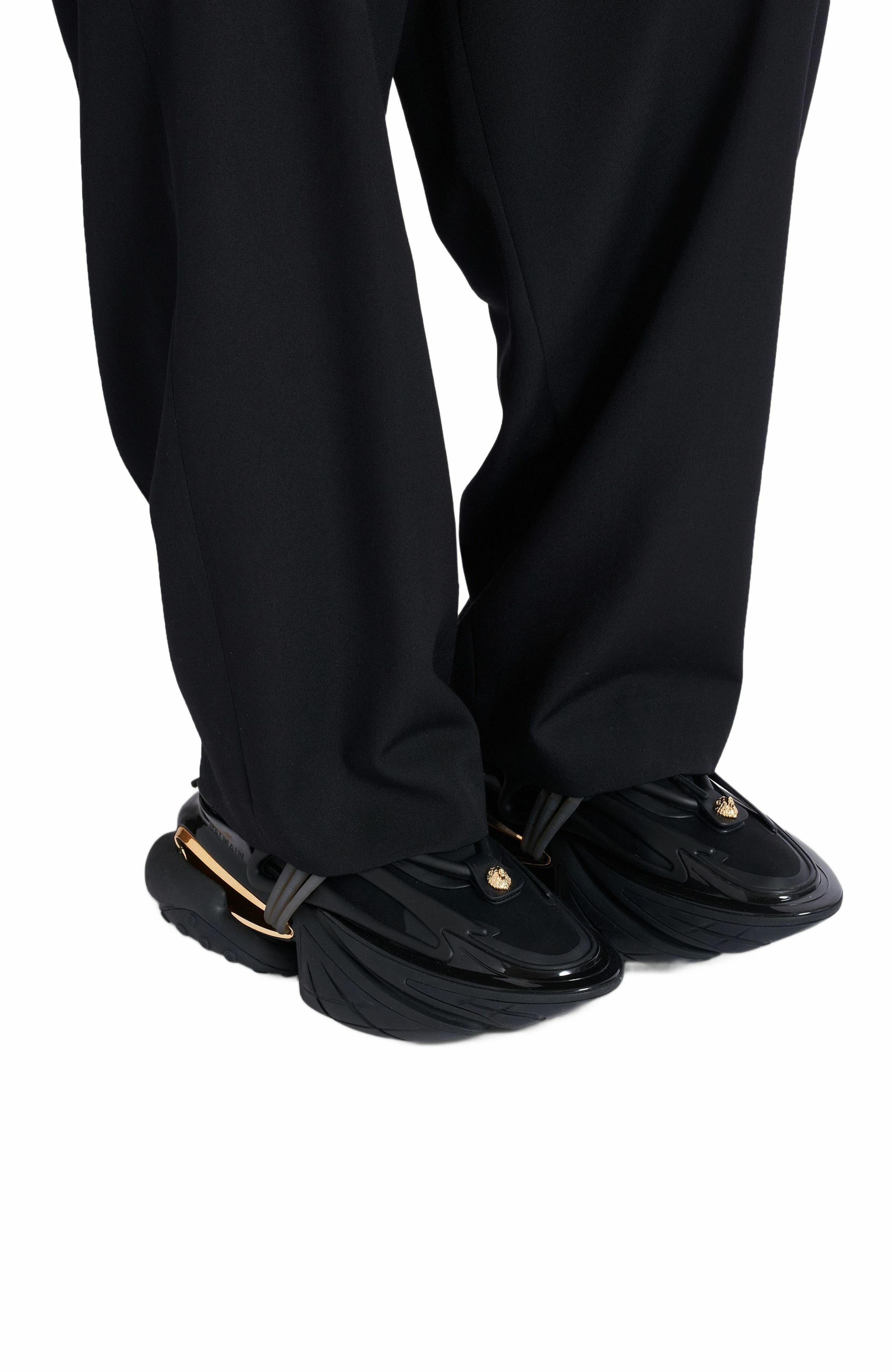 Balmain Unicorn Low Trainers In Neoprene And Calfskin, Alternate, color, 