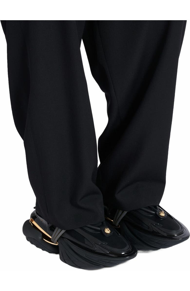 Balmain Unicorn Low Trainers In Neoprene And Calfskin, Alternate, color,