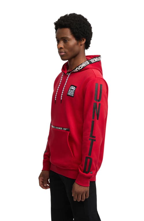 Ecko Unltd . Arm Stamps Hoodie In True Red
