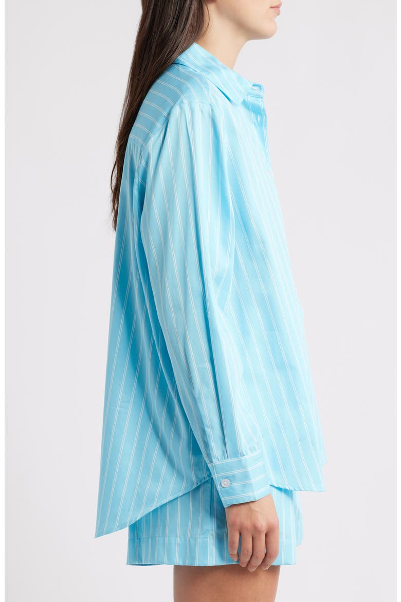 Alexis Stripe Poplin Shirt, Alternate, color, BLUE LAGOON