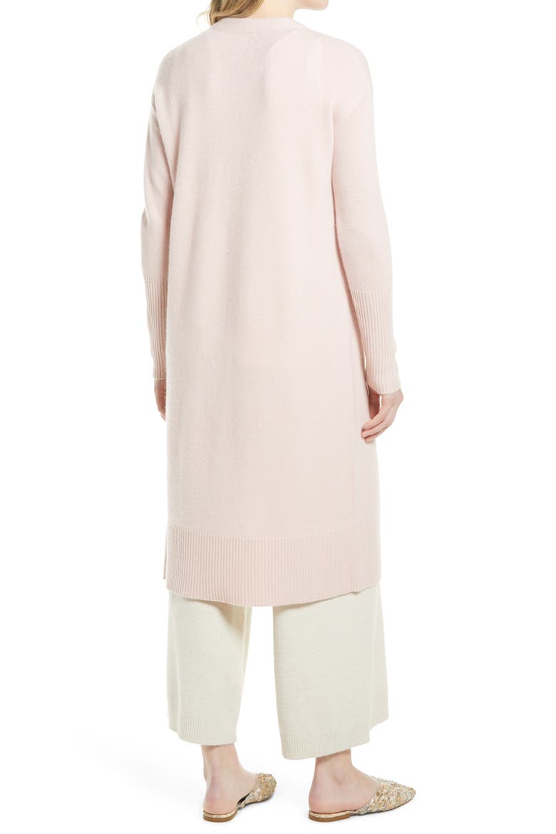 Longline Wool & Cashmere Cardigan, Alternate, color, PINK LOTUS