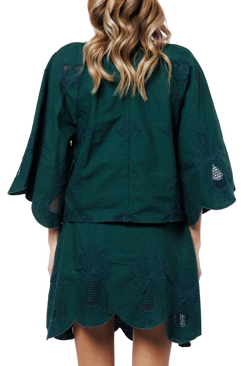 Roxanne Embroidered Cotton Top, Alternate, color, GREEN