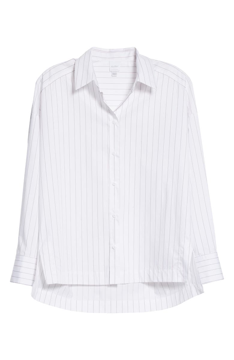 Max Mara Leisure Oversize Pinstripe Button-Up Shirt, Alternate, color, 