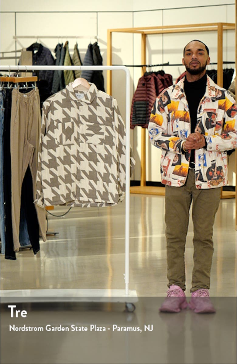 Whiting Houndstooth Cotton Blend Shirt Jacket, sales video thumbnail