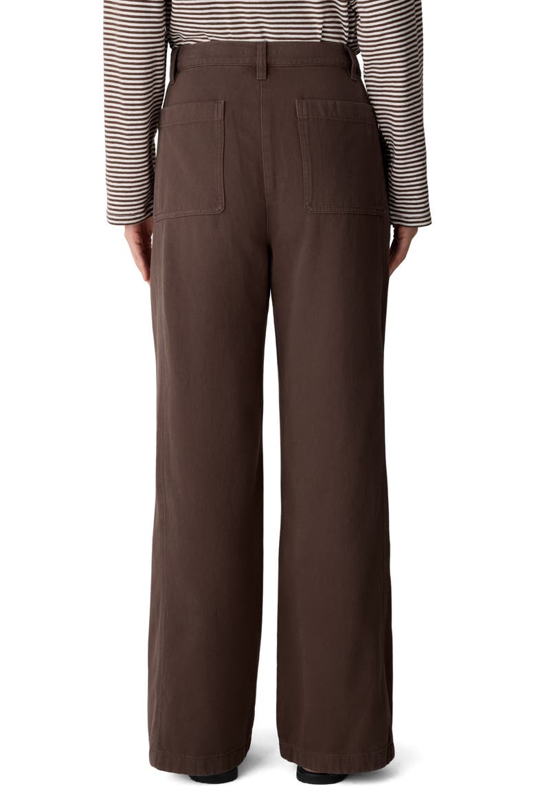 High Waist Wide Leg Full Length Organic Cotton Pants, Alternate, color, TRUFFLE