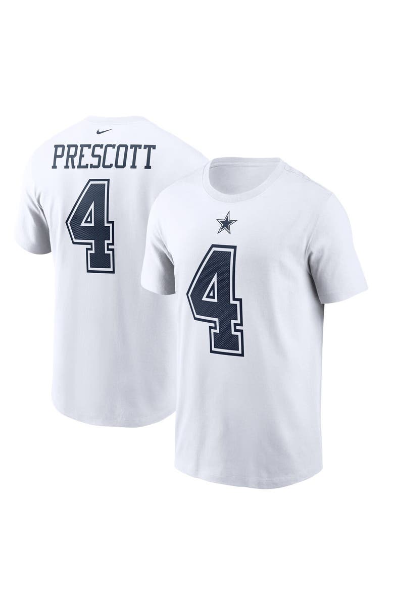 Nike Men's Nike Dak Prescott White Dallas Cowboys Name & Number T-Shirt, Main, color, 