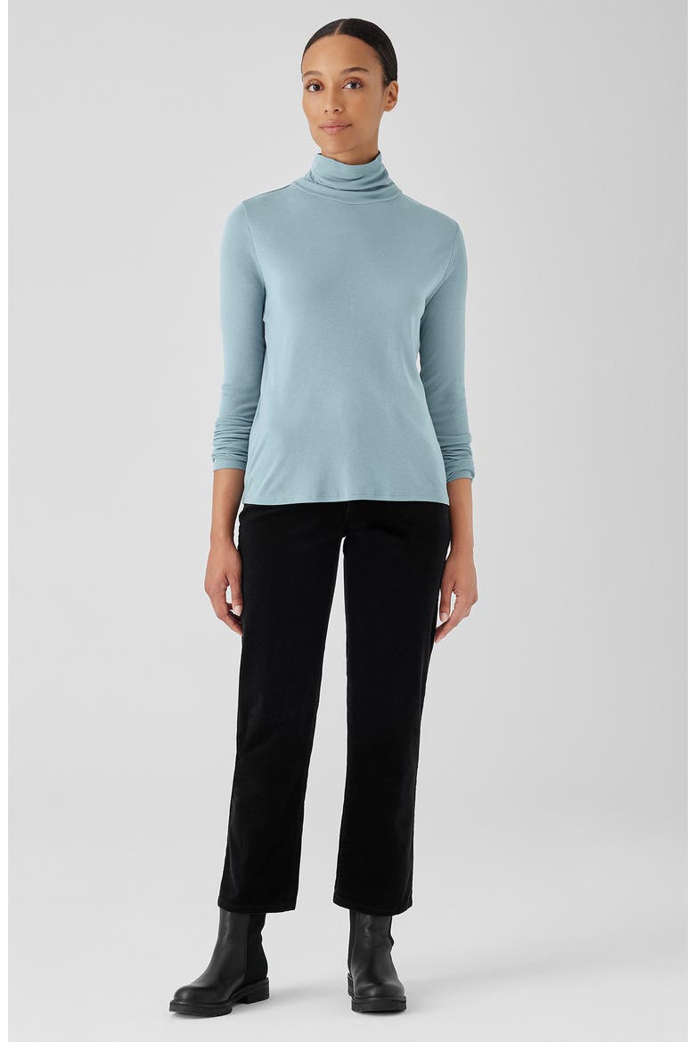 Scrunch Neck Top, Alternate, color, BLUE STEEL