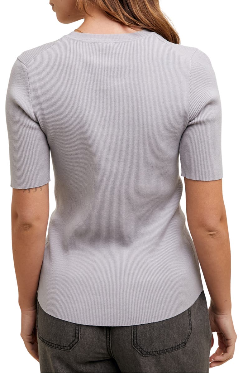 WISHLIST Ribbed Short Sleeve Knit Top, Alternate, color, Dove